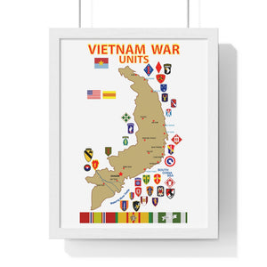 Premium Framed Vertical Poster - Map - Vietnam Units - 3 wo DS