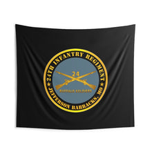 Load image into Gallery viewer, Indoor Wall Tapestries - Army - 24th Infantry Regiment - Jefferson Barracks, MO - Buffalo Soldiers w Inf Branch
