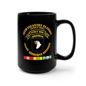 Black Mug 15oz - Army - 58th Infantry Platoon - Scout Dog - w VN SVC