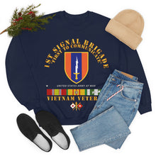 Load image into Gallery viewer, Unisex Heavy Blend Crewneck Sweatshirt - Army - 1st Signal Bde SSI w VN SVC
