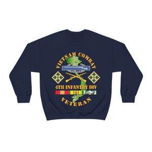 Unisex Heavy Blend Crewneck Sweatshirt - Vietnam Combat Infantry Veteran w 4th Inf Div SSI V1