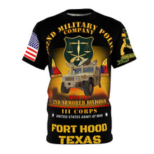 Load image into Gallery viewer, Unisex AOP - 502nd Military Police (MP) Company - 2nd Armored Division  - Hell on Wheels - Fort Hood, TX   with Humvee
