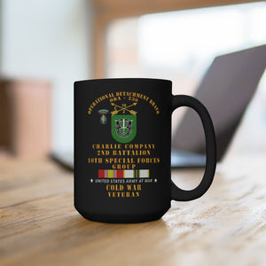 Black Mug 15oz - Army - ODB 230 - C Co, 2nd Bn 10th SFG w COLD SVC