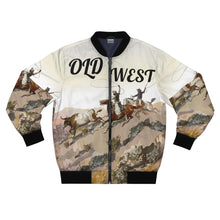 Load image into Gallery viewer, Men&#39;s AOP Bomber Jacket - Old West Cowboys Wrangling the Herd
