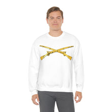 Load image into Gallery viewer, Unisex Heavy Blend Crewneck Sweatshirt - Army - Infantry Branch - Crossed Rifles
