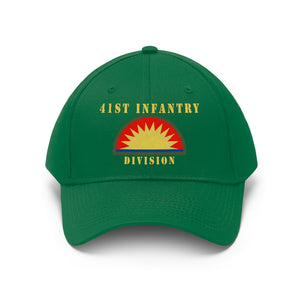 Army - 41st Infantry Division X 300 - Hat - Unisex Twill Hat - Direct to Garment (DTG) Printed