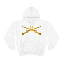 Load image into Gallery viewer, Unisex Heavy Blend Hooded Sweatshirt - Army - 24th Infantry Regiment Branch Wo Txt
