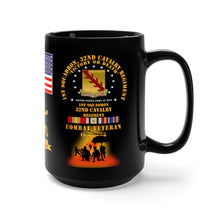 Load image into Gallery viewer, Black Mug 15oz - Army - 1st Squadron, 32nd Cavalry Regiment (Air Assault), Operation Iraqi Freedom with Iraq Service Ribbons
