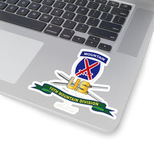 Load image into Gallery viewer, Kiss-Cut Stickers - Army - 10th Mountain Division - SSI w Ski Branch - Ribbon X 300
