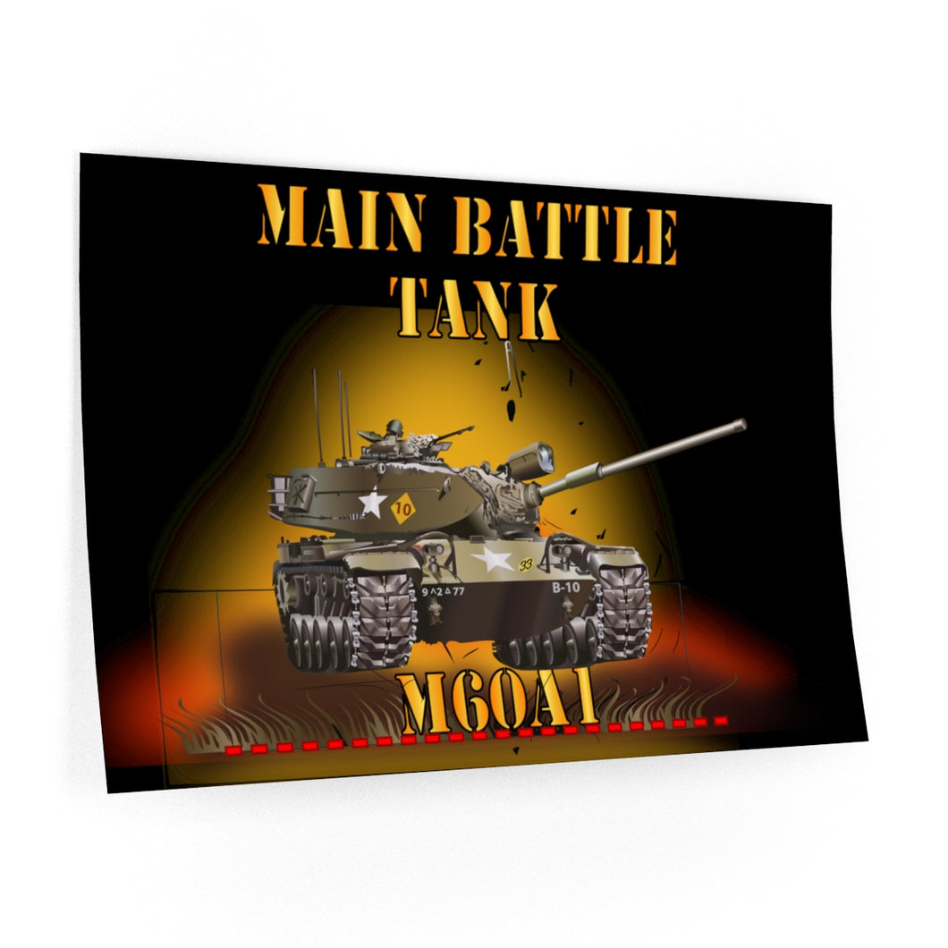 Wall Decals - Main Battle Tank - M60A1 w Fire- Right Face