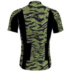 Tiger Stripe Jungle Camo All Over Print Men's Cycling Shirt Custom Activewear Cycling Top