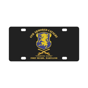 Army - 6th ACR w Cav Br Ft Meade Maryland Classic License Plate