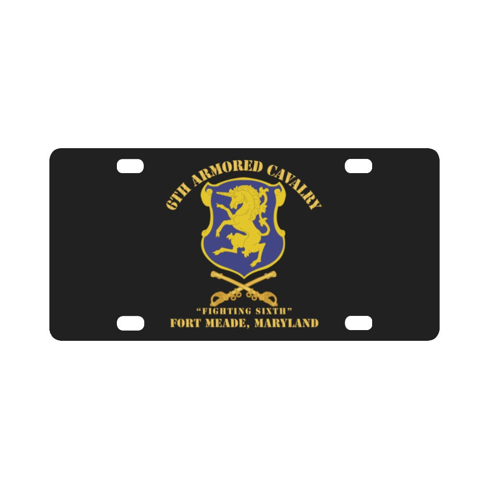 Army - 6th ACR w Cav Br Ft Meade Maryland Classic License Plate