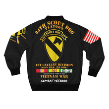 Load image into Gallery viewer, Men&#39;s AOP Bomber Jacket - Army - Vietnam Veteran - 34th Infantry Scout Dog Platoon - 1st Cavalry Division
