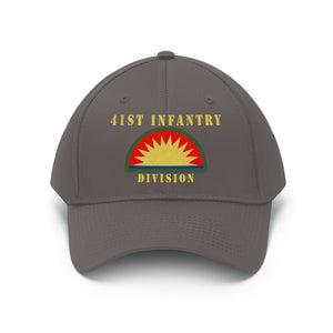 Army - 41st Infantry Division X 300 - Hat - Unisex Twill Hat - Direct to Garment (DTG) Printed