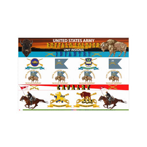 Horizontal Matte Poster - United States Army "Buffalo Soldier" Unit Insignia - Infantry and Cavalry