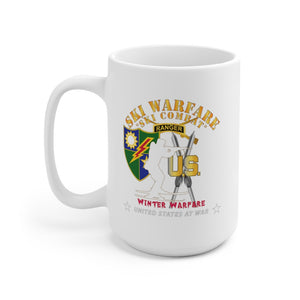 Ceramic Mug 15oz - SOF - Ranger Tab - Ski Warfare - Ski Combat - Winter Warfare X 300