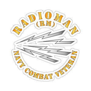 Kiss-Cut Stickers - Navy - Rate - Radioman - Navy Combat Veteran