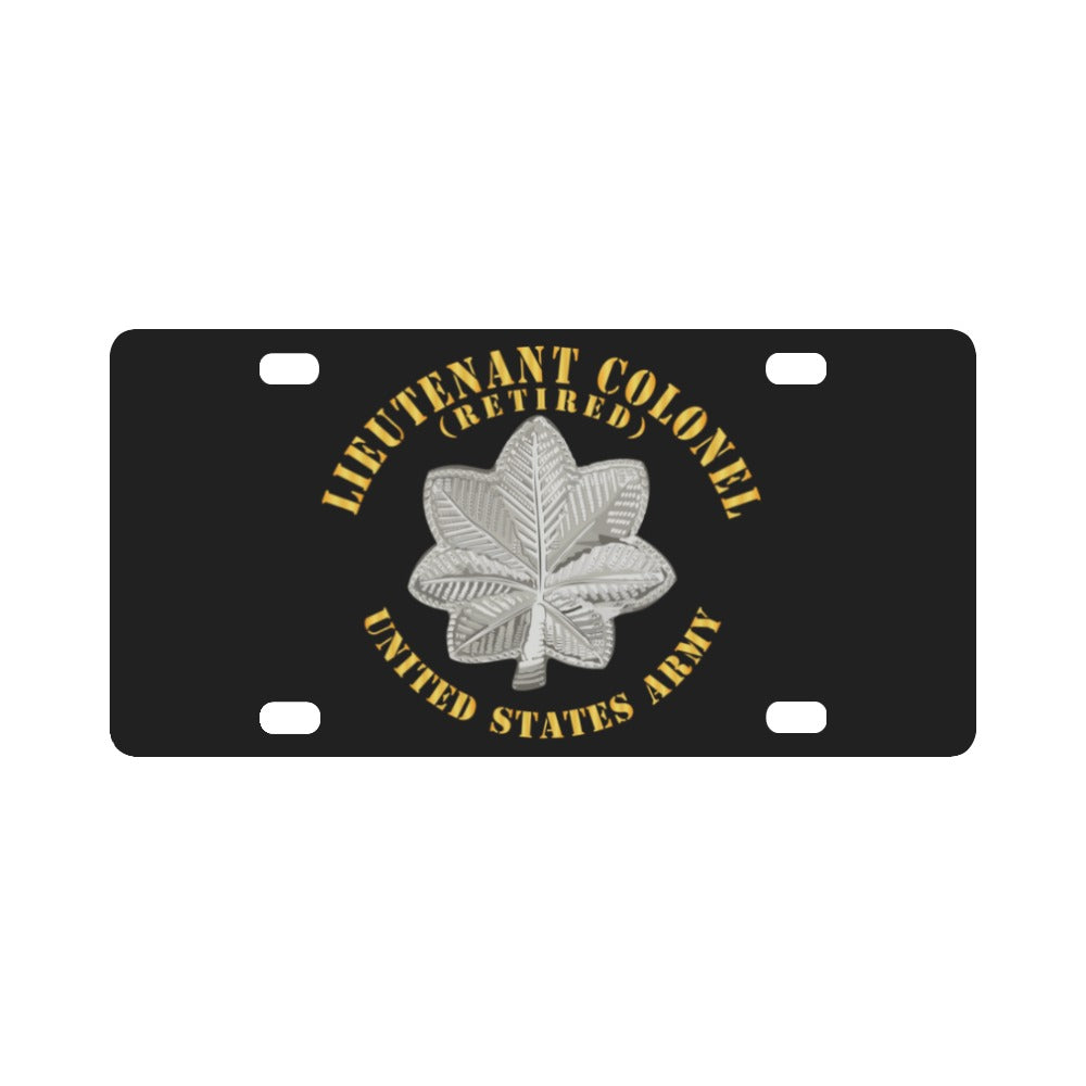 Army - Lieutenant Colonel - LTC - Retired - V1 Classic License Plate