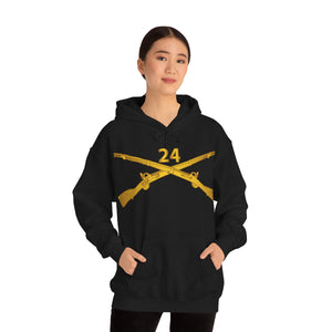 Unisex Heavy Blend Hooded Sweatshirt - Army - 24th Infantry Regiment Branch Wo Txt