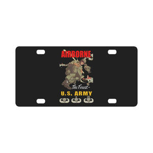 Army - Airborne Poster wi Backgrnd w BadgesV1 Classic License Plate