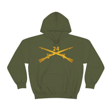 Load image into Gallery viewer, Unisex Heavy Blend Hooded Sweatshirt - Army - 24th Infantry Regiment Branch Wo Txt
