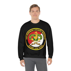 Unisex Heavy Blend Crewneck Sweatshirt - Army - 3rd Armored Cavalry Regiment DUI - Red White - Blood and Steel