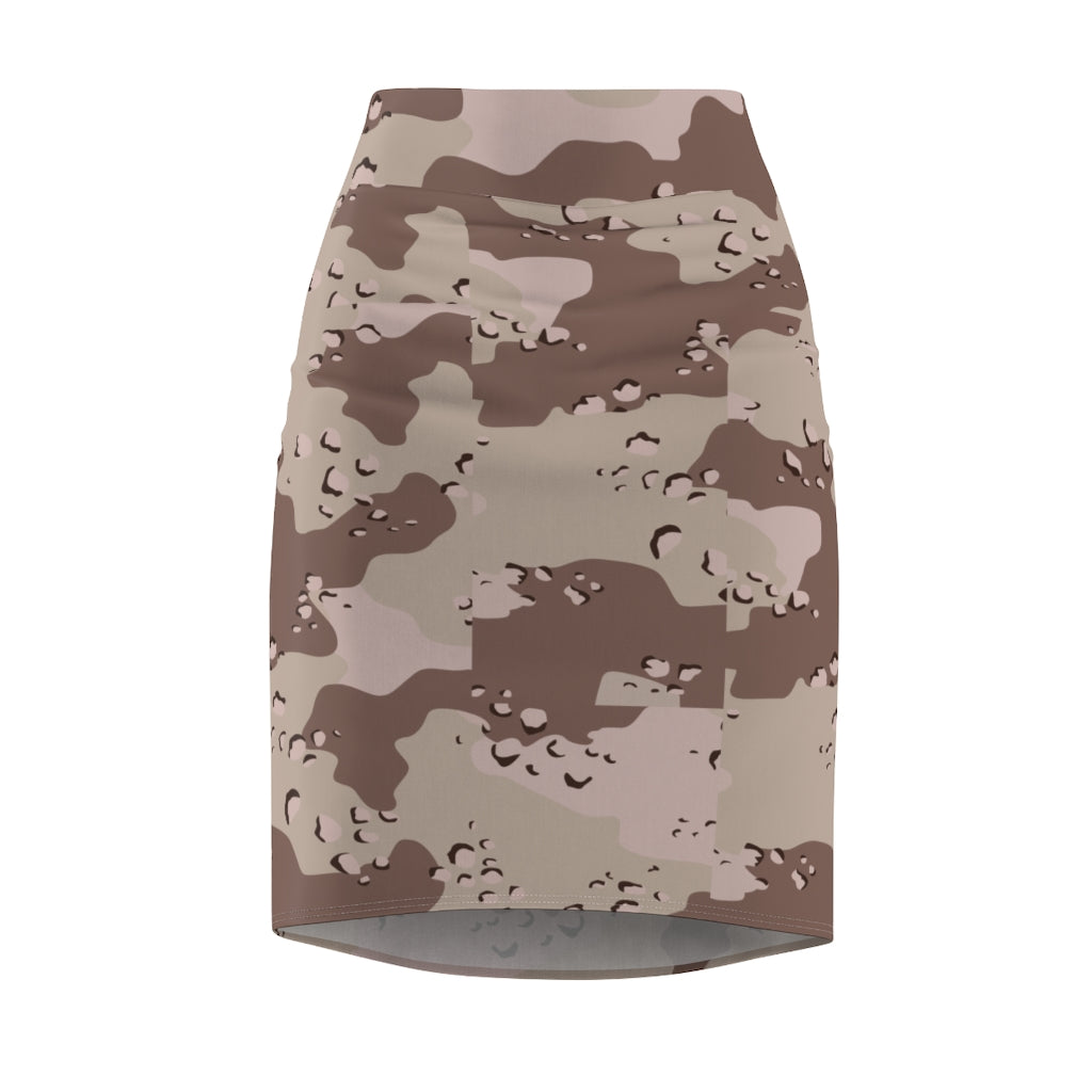 Women's Pencil Skirt - Military Chocolate Chip Desert Camouflage