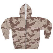 Load image into Gallery viewer, AOP Unisex Zip Hoodie - Military Chocolate Chip Desert Camouflage
