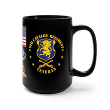 Load image into Gallery viewer, Black Mug 15oz - 6th Armored Cavalry Regiment , VII Corps, 7th US Army, Straubing, Germany with Cold War Service Ribbons
