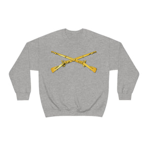 Unisex Heavy Blend Crewneck Sweatshirt - Army - Infantry Branch - Crossed Rifles