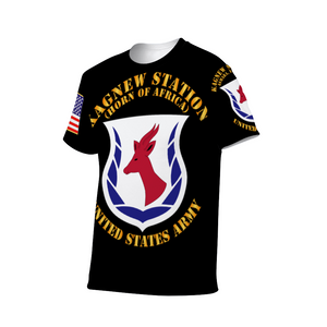 AOP - Army - Kagnew Station with Map Asmara Eritrea - Front /Back - L/R Sleeve T-Shirt