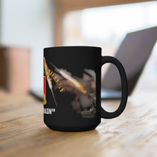 Load image into Gallery viewer, Black Mug 15oz - Army - Alpha Battery, 6th Battalion, 27th Artillery (Steel Rain) - Missiles Firing
