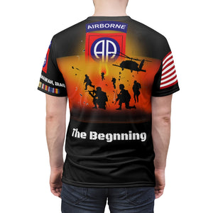 Unisex AOP Tee - Army - Invasion Of Iraq 2003 - 82nd Airborne Division -  Battle of Samawah with Iraq War  Service Ribbons