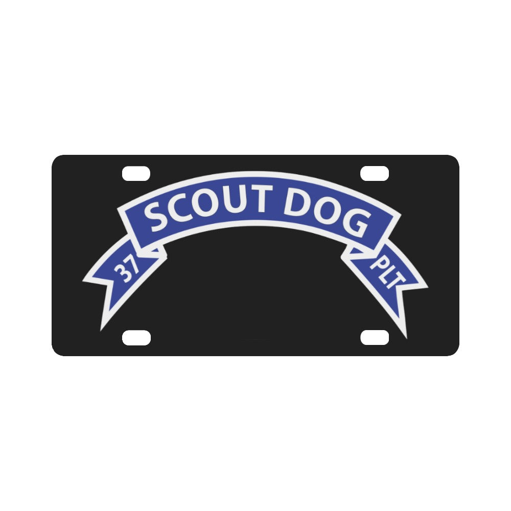 Army - 37th Scout Dog Platoon Tab Classic License Plate