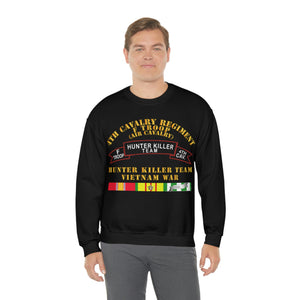 Unisex Heavy Blend Crewneck Sweatshirt - Army - F Troop, 4th Cavalry, Hunter Killer Team, Vietnam War with Vietnam Service Ribbons