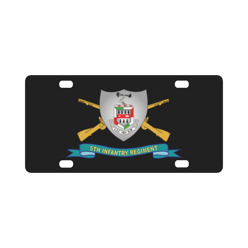 Army - 5th Infantry Regiment - DUI w Br - Ribbon X 300 Classic License Plate