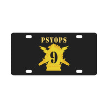 Load image into Gallery viewer, Army - PSYOPS w Branch Insignia - 9th Battalion Numeral - Line X 300 - Hat Classic License Plate
