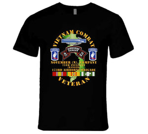 Army - Vietnam Combat Vet - N Co 75th Infantry (ranger) - 173rd Airborne Bde Ssi T Shirt