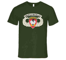 Load image into Gallery viewer, Army - Airborne Badge - 555th Parachute Infantry Bn - Ssi W  Triple Nickles Tab X 300 T Shirt
