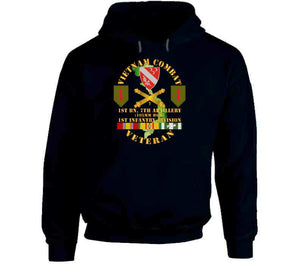 Army - Vietnam Combat Veteran, 1st Battalion, 7th Artillery, 1st Infantry Division with Shoulder Sleeve Insignia - T Shirt, Premium and Hoodie