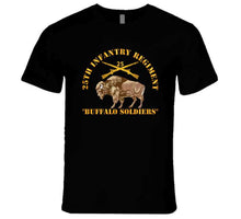 Load image into Gallery viewer, Army - 25th Infantry Regiment - Buffalo Soldiers W 25th Inf Branch Insignia T Shirt
