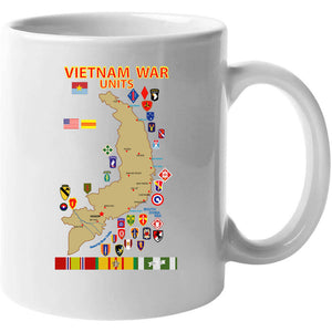 Map - Vietnam Units - 3 Wo Ds Long Sleeve T Shirt