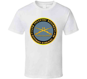 Army - 24th Infantry Regiment - Jefferson Barracks, Mo - Buffalo Soldiers W Inf Branch T Shirt