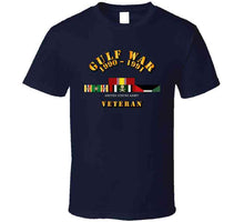 Load image into Gallery viewer, Army - Gulf War 1990 to 1991 with Service Ribbons, Southwest Asia Service Medal with 3 Bronze Stars T Shirt, Premium and Hoodie
