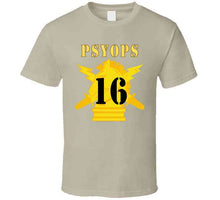 Load image into Gallery viewer, Army - Psyops W Branch Insignia - 16th Battalion Numeral - Line X 300 V1 Classic T Shirt
