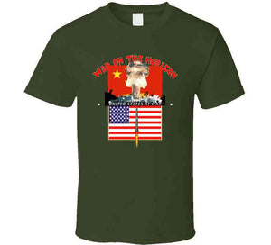 Govt - War On The Horizon - China Flag - Us Flag W Missile Firing - Atomic Blast X300 T Shirt