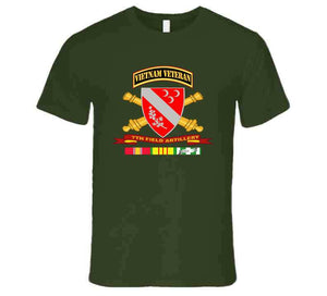 Army - 7th Field Artillery W Br - Ribbon Vn Svc Vet Tab T Shirt