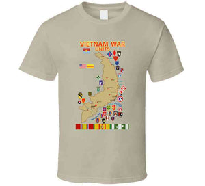 Map - Vietnam Units - 3 Wo Ds Long Sleeve T Shirt