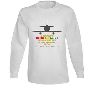 Navy - A-4 Skyhawk, United States Navy Attack Squadron, (VA-76) with Vietnam War Service Ribbons - T Shirt, Long Sleeve, Premium and Hoodie